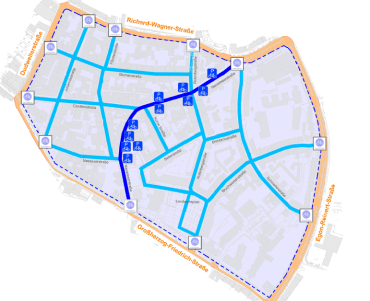 Übersichtskarte Fahrradkarte Nauwieser Viertel Image